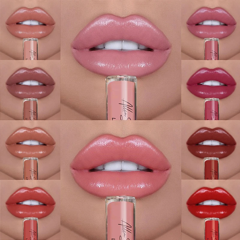 

12 Pcs/Set New Cream Lip Gloss Fashion Women's Lip Glaze Moisturizing Lasting Not Easy To Fade Plump Lips Lipstick Lip Cosmetics