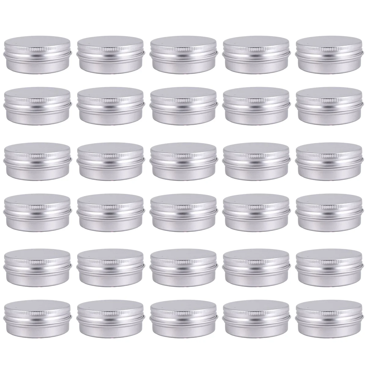 

30 Pack Screw Top Round Metal Lip Balm Tins Containers Lids (1oz)