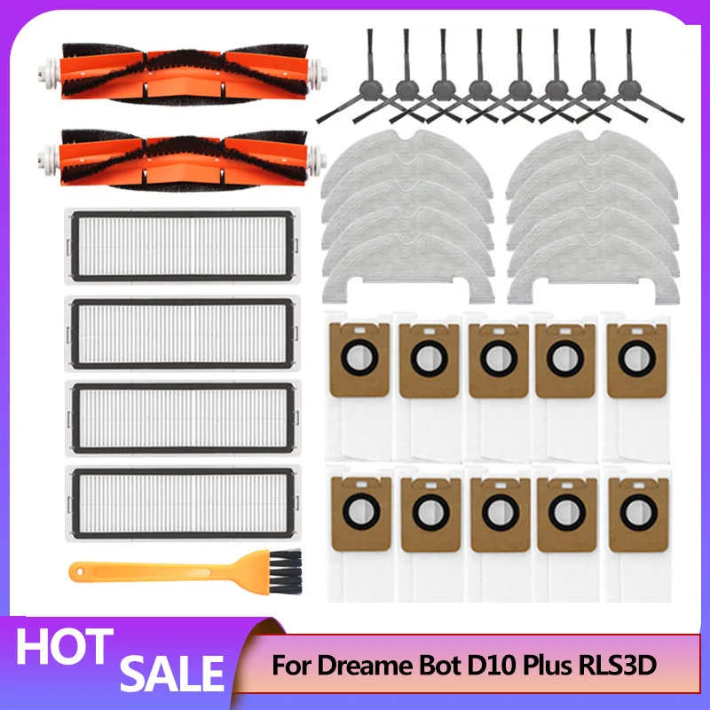 

For Dreame Bot D10 Plus RLS3D Robot Vacuum Cleaner Replacement Parts Accessories Main Side Brush Hepa Filter Mop Dust Bag