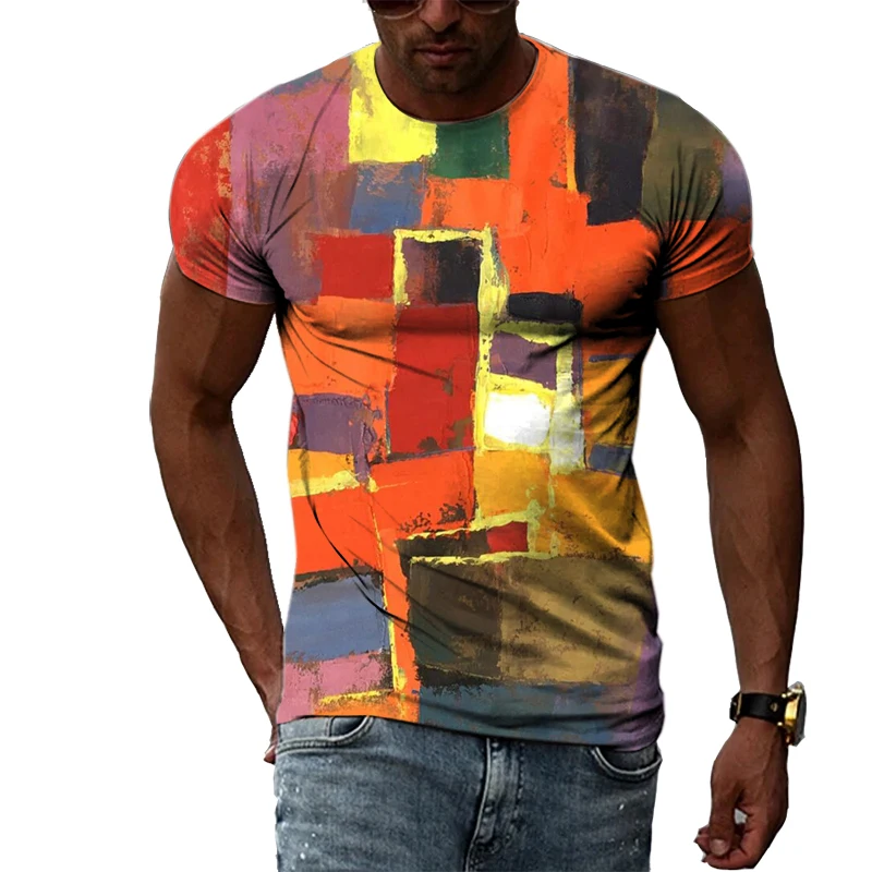 

Summer Fashion Graffiti Hip Hop Men T-shirt Trendly Casual Personality 3D Printing Tees Harajuku Street O-neck Short Sleeve Tops