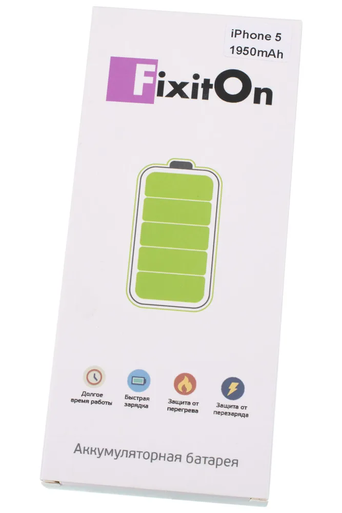 Аккумулятор для Apple iPhone 5 Fixiton увеличенной емкости + набор отвёрток, ленты и лезвия для разборки батареи мобильного телефона.