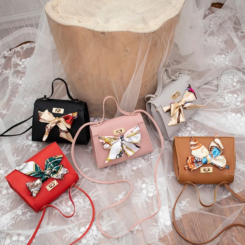 

PU Leather Bow-knot Shoulder Bag Messenger Shoulder Purse Bag Women Single Strap Crossbody Bag Handbag Purse Small 5 Colors