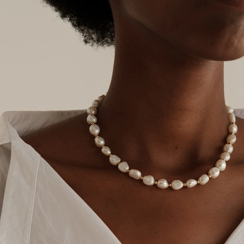 

Ожерелья из натурального жемчуга, ожерелья из белого пресноводного натурального жемчуга, чокеры из бисера, элегантный воротник, свадебная цепочка, ювелирные изделия, подарок для женщин