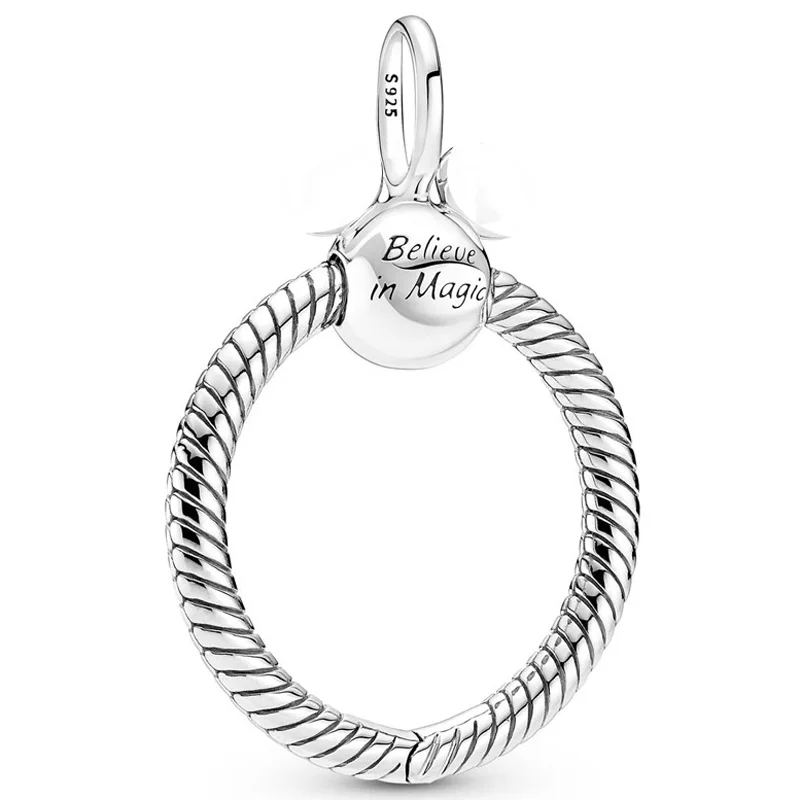 

New Believe in Magic Mouse O Necklace Pendant Bead Fit 925 Sterling Silver Bead Charm Bracelet Bangle Diy Europe Jewelry