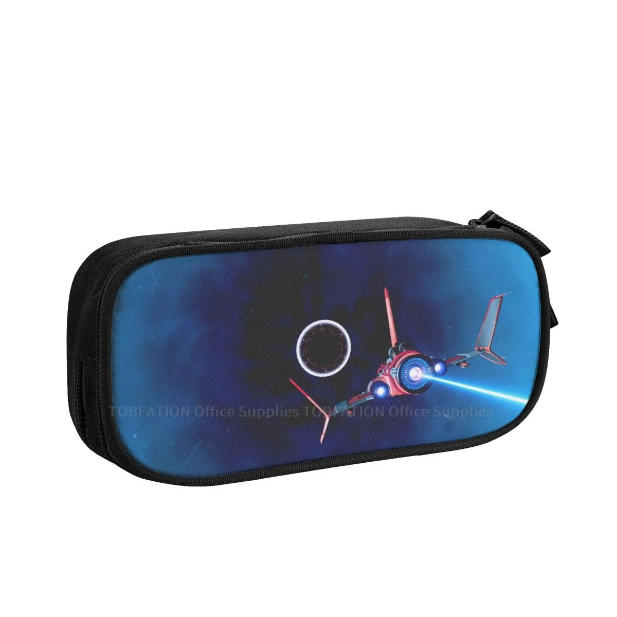 

Blue Space Ship Pencase No Man's Sky Adventure Game Pencil Bag Teenage School Storage Supplies Large Capacity Double Zipper