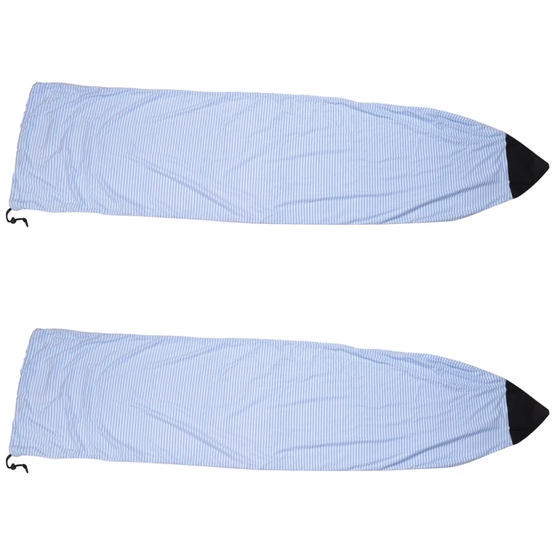 

Top!-2X Surfboard Socks Cover 6Ft Blue And White Stripes Surf Board Protective Bag Storage Case