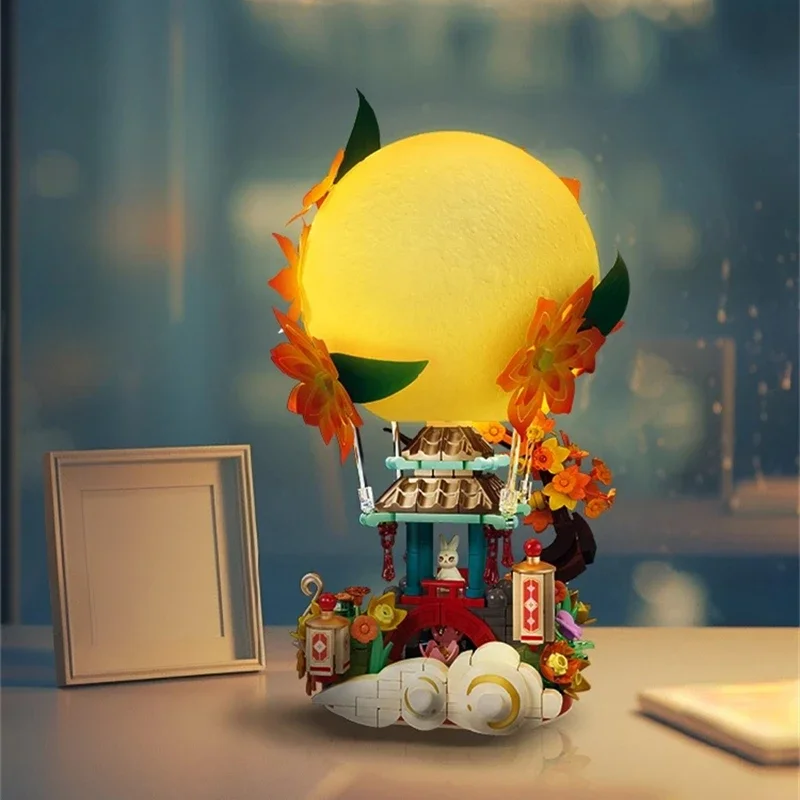 SEMBO BLOCK Moon Jade Rabbit Строительные блоки Фестиваль середины осени Украшения Игрушки