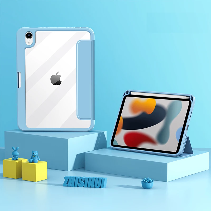 

Magnetic Separation Case for iPad Mini 6 9 Cases Tablet Protective Cover Acrylic Transparent Leather Apple iPad9 Mini6 10.2 2021