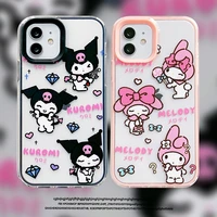 2022 bandai cartoon my melody kuromi cute phone case for iphone 11 12 13 pro max x xs xr 7 8 plus shockproof cover