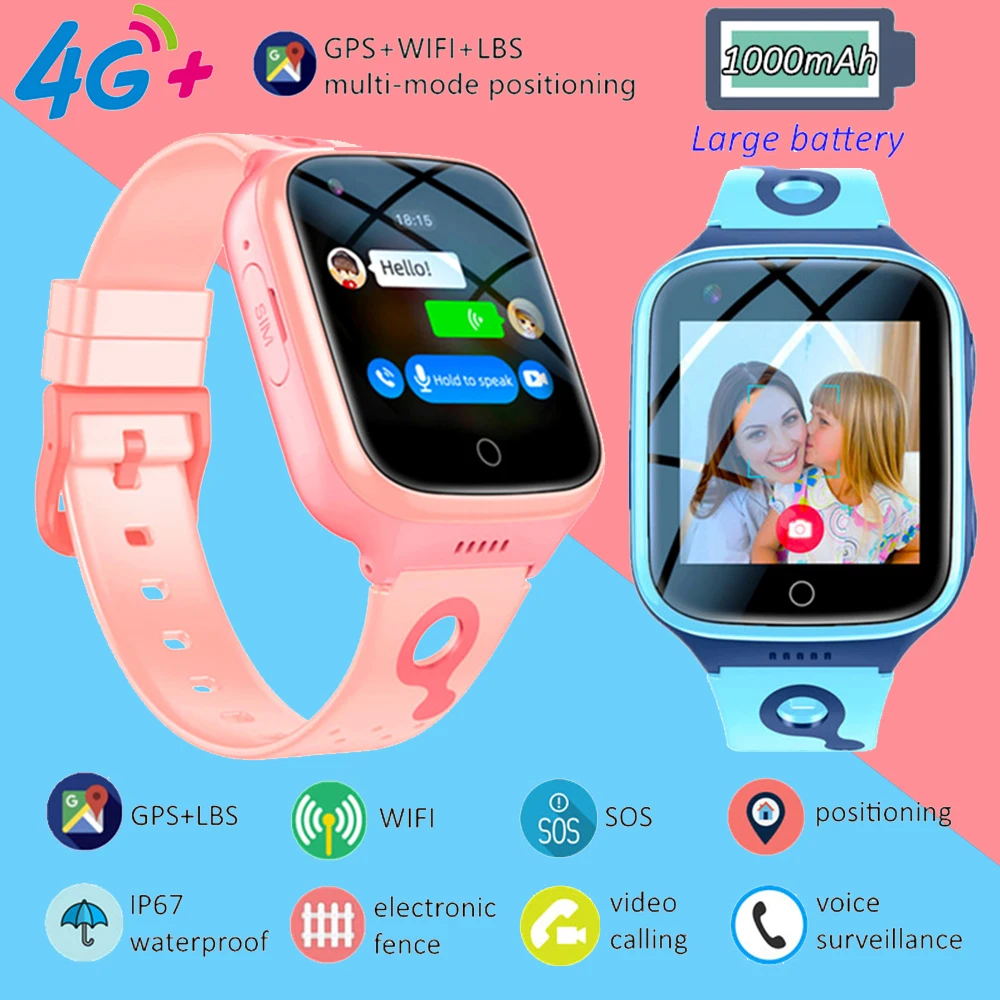 

Смарт-часы для детей 2023 камера SOS 4G Смарт-часы для детей GPS Wifi Двухсторонний вызов 1000mAh наружные часы Reloj Inteligente Hombre