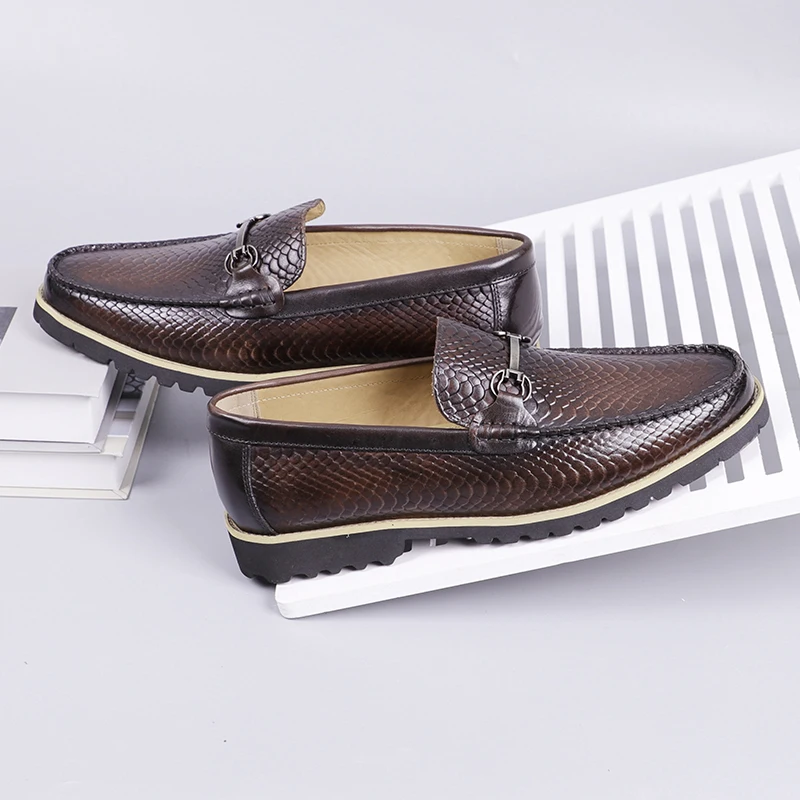 Роскошные брендовые мужские кроссовки из крокодиловой кожи пенни-лоферы