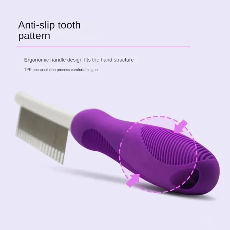 Фиолетовая расческа для уборки собак набор ухода за волосами длинная и короткая