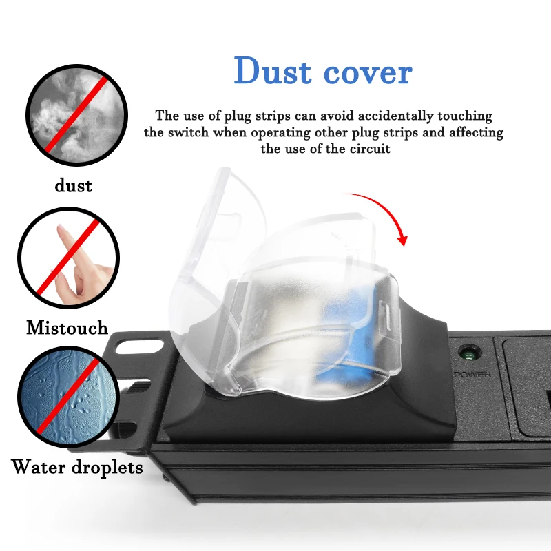 Сетевой удлинитель PDU 3500 Вт 3 розетки США 16 А автоматический выключатель 2 метра