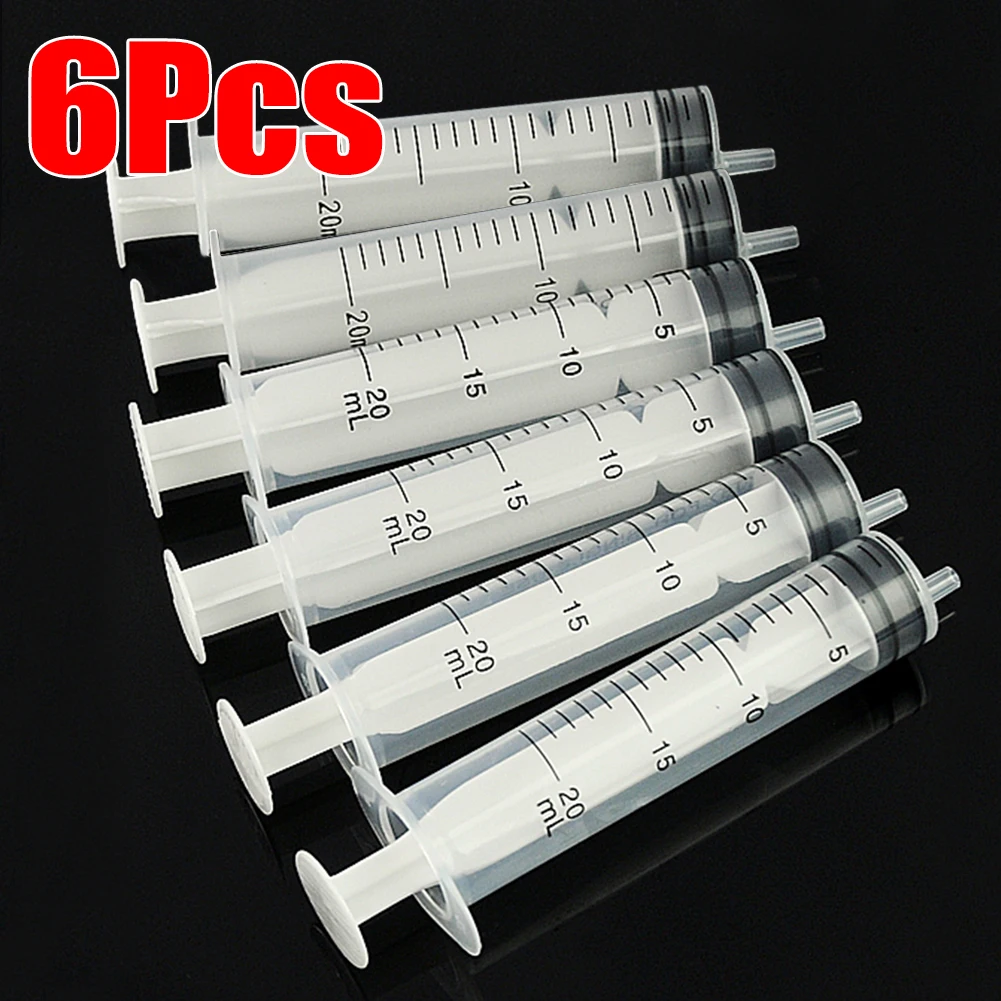 

6pcs 20mL Plastic Syringe Hydroponics Analyze Measuring Cubs Nutrients Syringe For Injectors Ink Cartridge Pets Cat Feeders