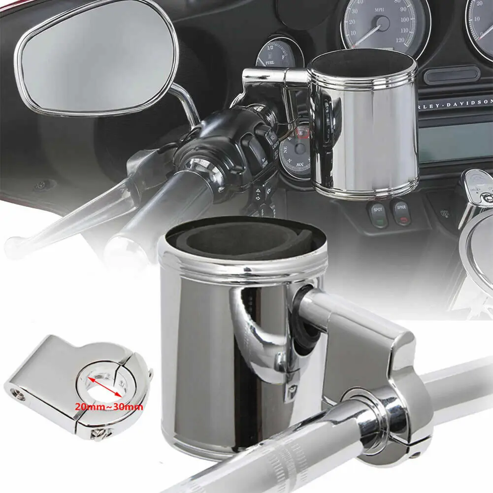 

Универсальный мотоциклетный регулируемый держатель для чашки, хромированный держатель для бутылки с напитком на руль для Harley, Honda, Yamaha, Dyna, Road King