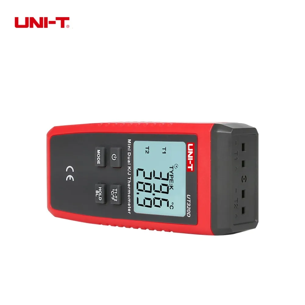 Фото Цифровой термометр UNI-T UT320D UT320A, мини двойная термопара типа K J, измеритель высоких температур от-50 ℃ до 1200 ℃, тестер №4
