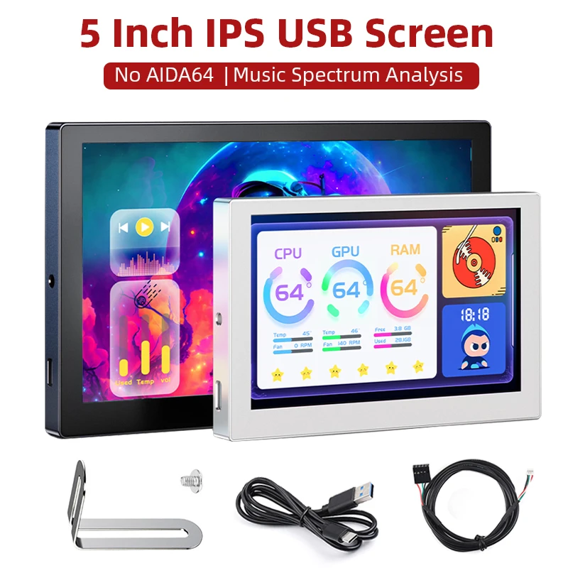 5-дюймовый дополнительный экран IPS Type-C 1024x600 компьютерный процессор графический HDD