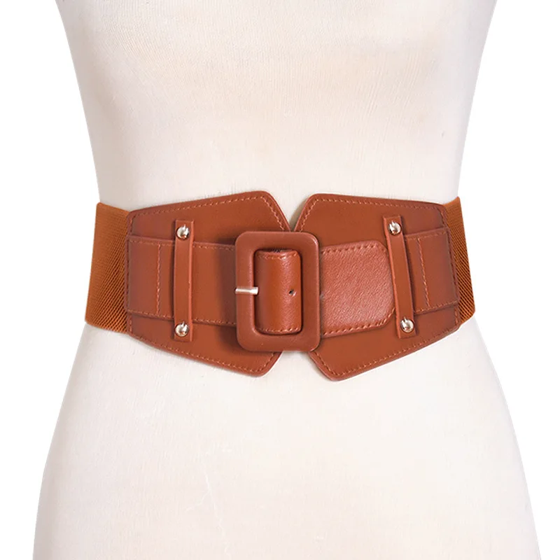 Luxury Ladies Wide Belt Elastic Vintage Buckle Wide Fashion Wild Pin Buckle Ladies's Belt Waist Seal Belt