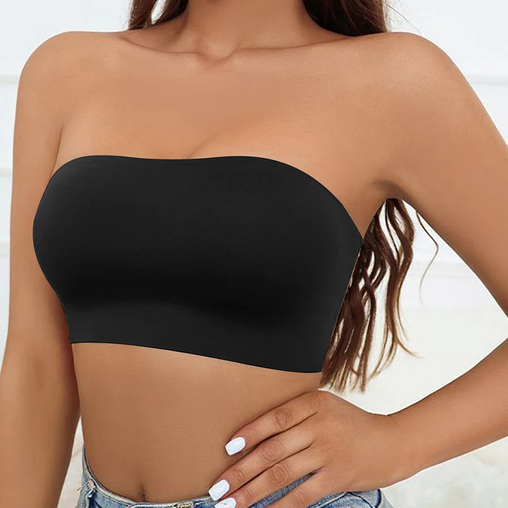 

Sexy Seamless Strapless Wire Free Tube Top Bra Women's Half Cup Ultra Thin Silicone Non-slip Underwear Off-the-shoulder Lingerie