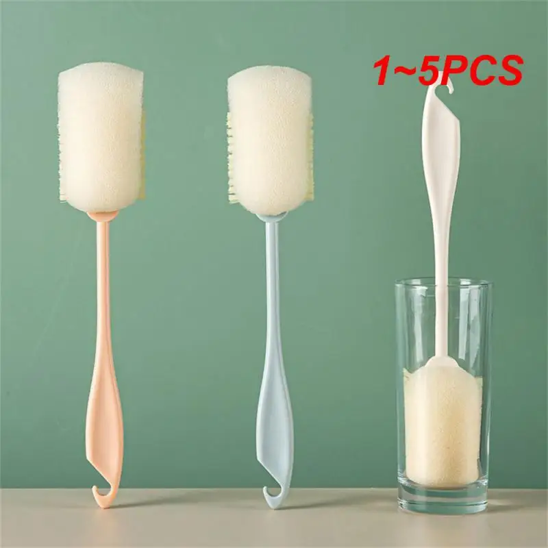 

1~5PCS Sponge Cup Brush Thermos Cup Cleaning Cup Artifact Multifunctional Long-handled Water Cup Cleaning Brush Household Bottle