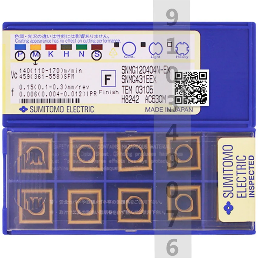 

Φ AC630M/Φ AC630M/SNMG120404N-EX AC630M/SNMG120408N-EX AC630M ЧПУ карбидные вставки 10 шт./кор.