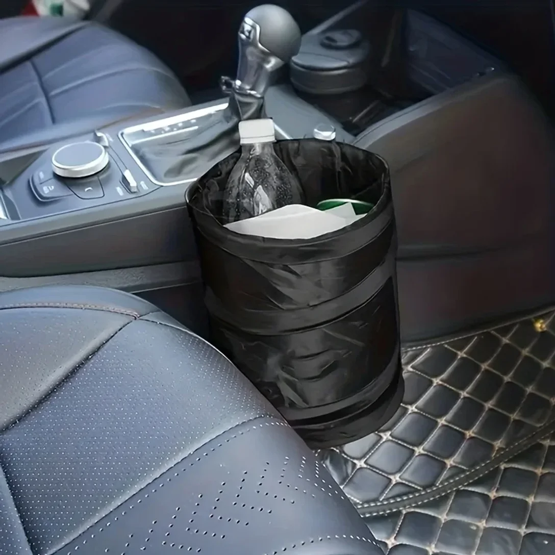 Фото Портативная складная автомобильная корзина для мусора из ткани Оксфорд, подвесная на спинку сиденья, прочная сумка-органайзер для хранения №2