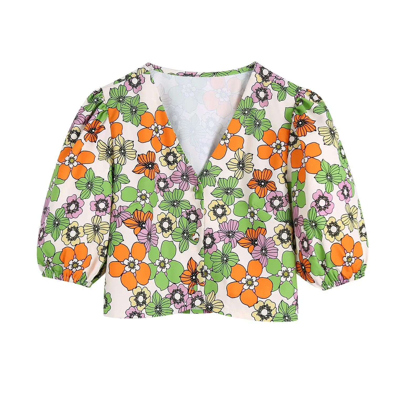 

2022 New Spring Summer Women Female Sexy Polyester Shirt Brand Blouse Outwear