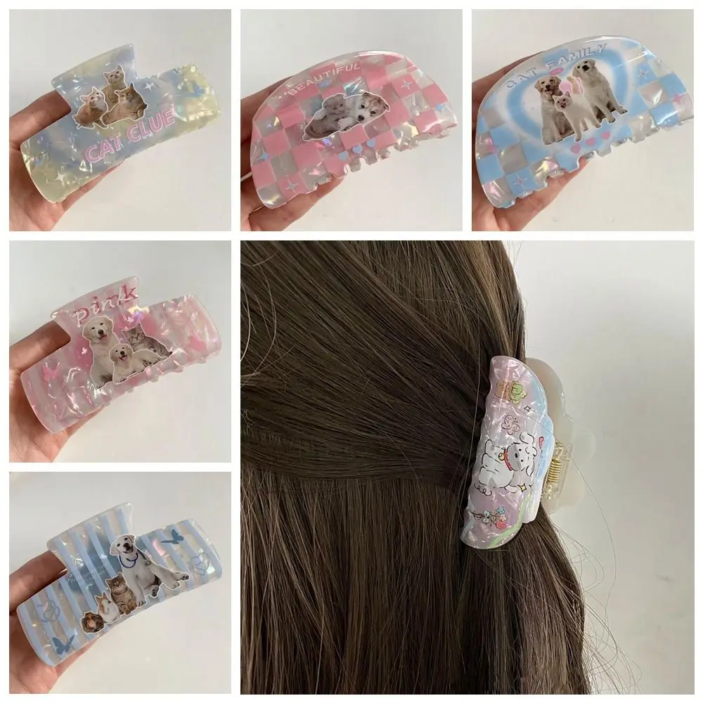 Милый акриловый зажим для волос собаки с принтом когтей щенка кошки корейское