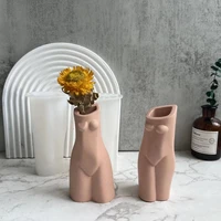 artistic female pose silicone mold desktop flower pot concrete cement clay mold silicone resin vase mold candle making supplies