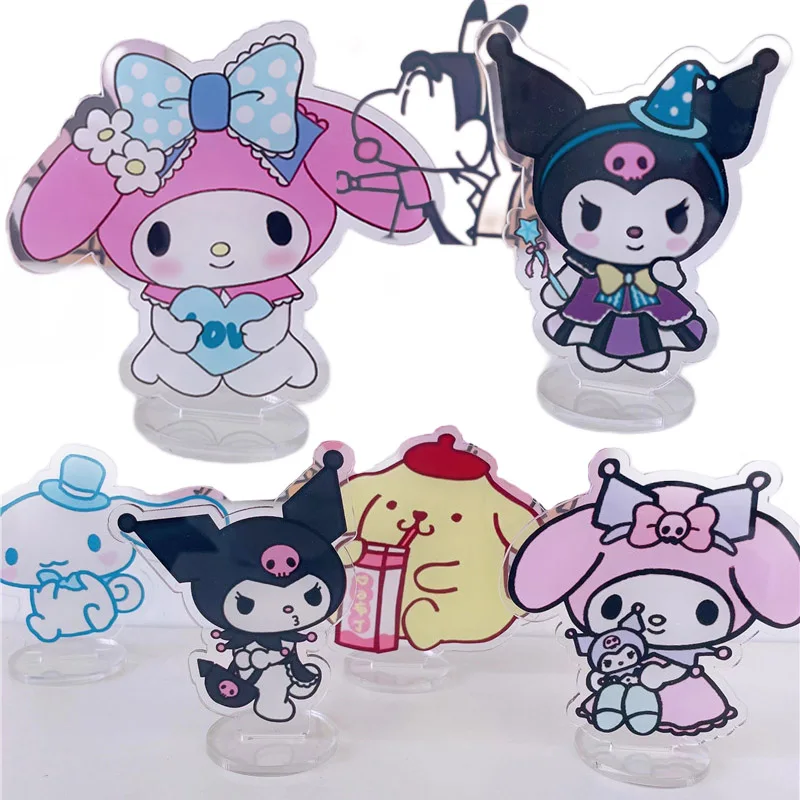 

Kawaii Sanrioed My Melody Cinnamoroll Kuromi Diy сборная акриловая подставка Аниме периферийные устройства коллекция орнамент детские игрушки подарок