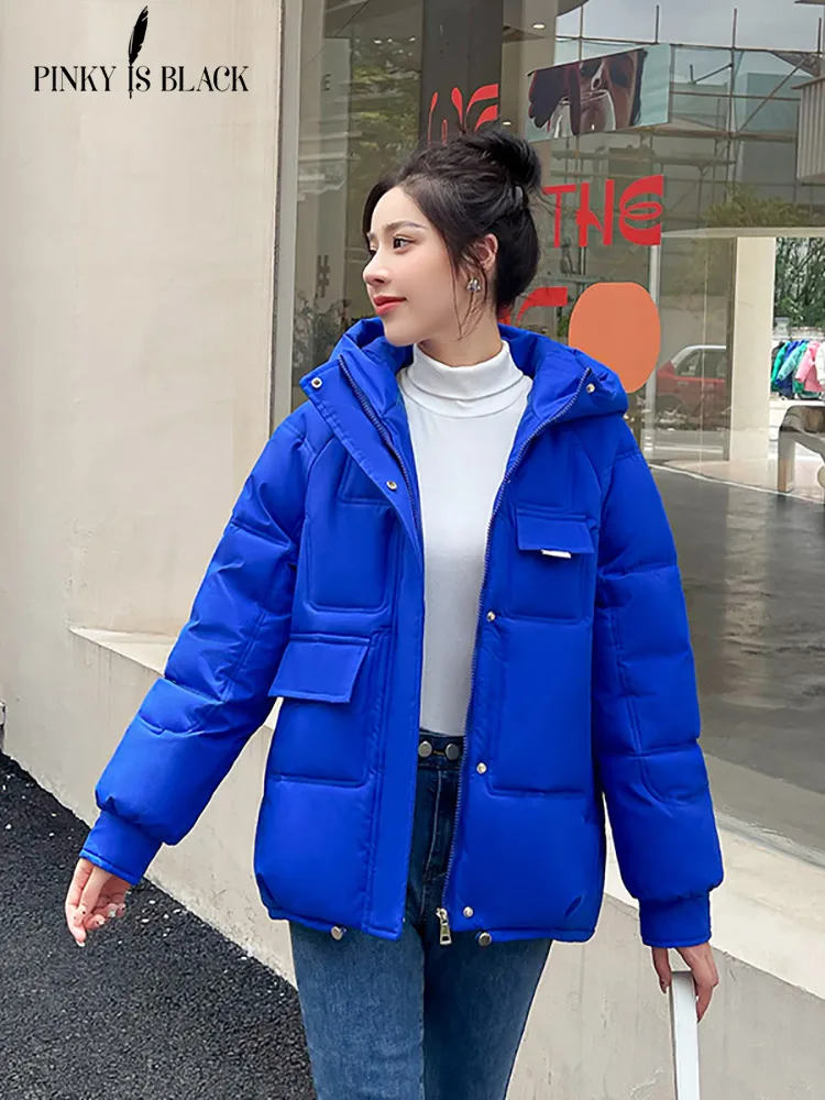 PinkyIsBlack 2022 Women Winter Puffer Parka Hooded Female Warm Thicken Overcoat Korean Style Loose Oversize Ladies Jacket Coat