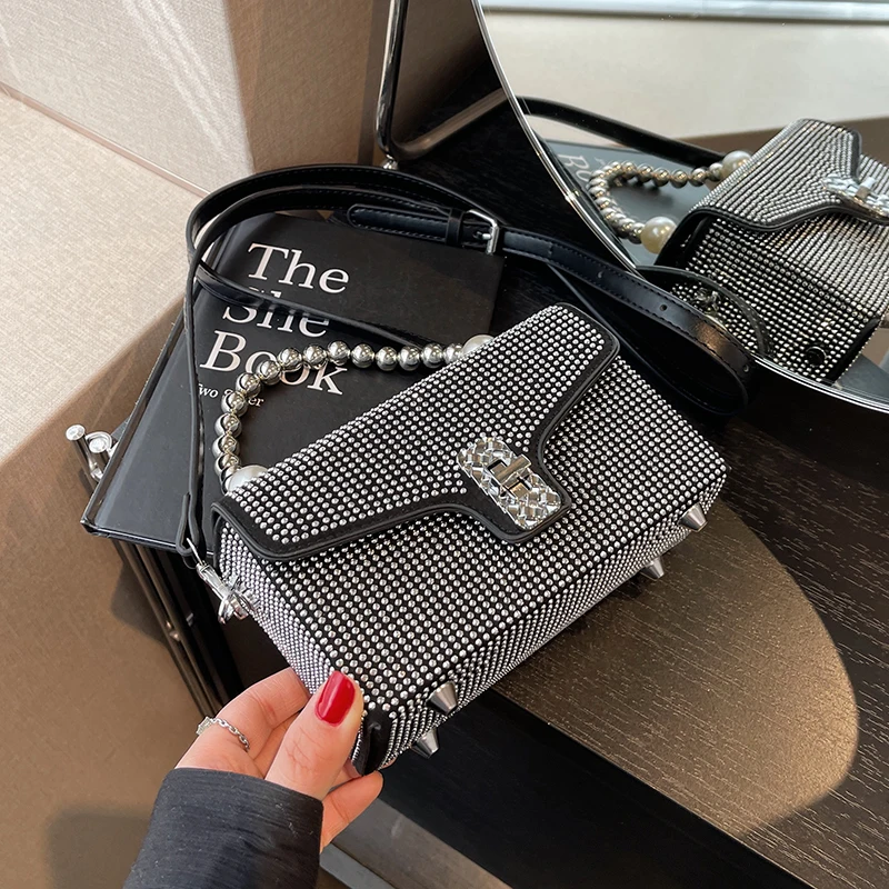 

Женские сумки через плечо, 2023, новый роскошный дизайн, жемчужные сумочки, модная шикарная сумка-мессенджер, сумка на плечо, кошелек