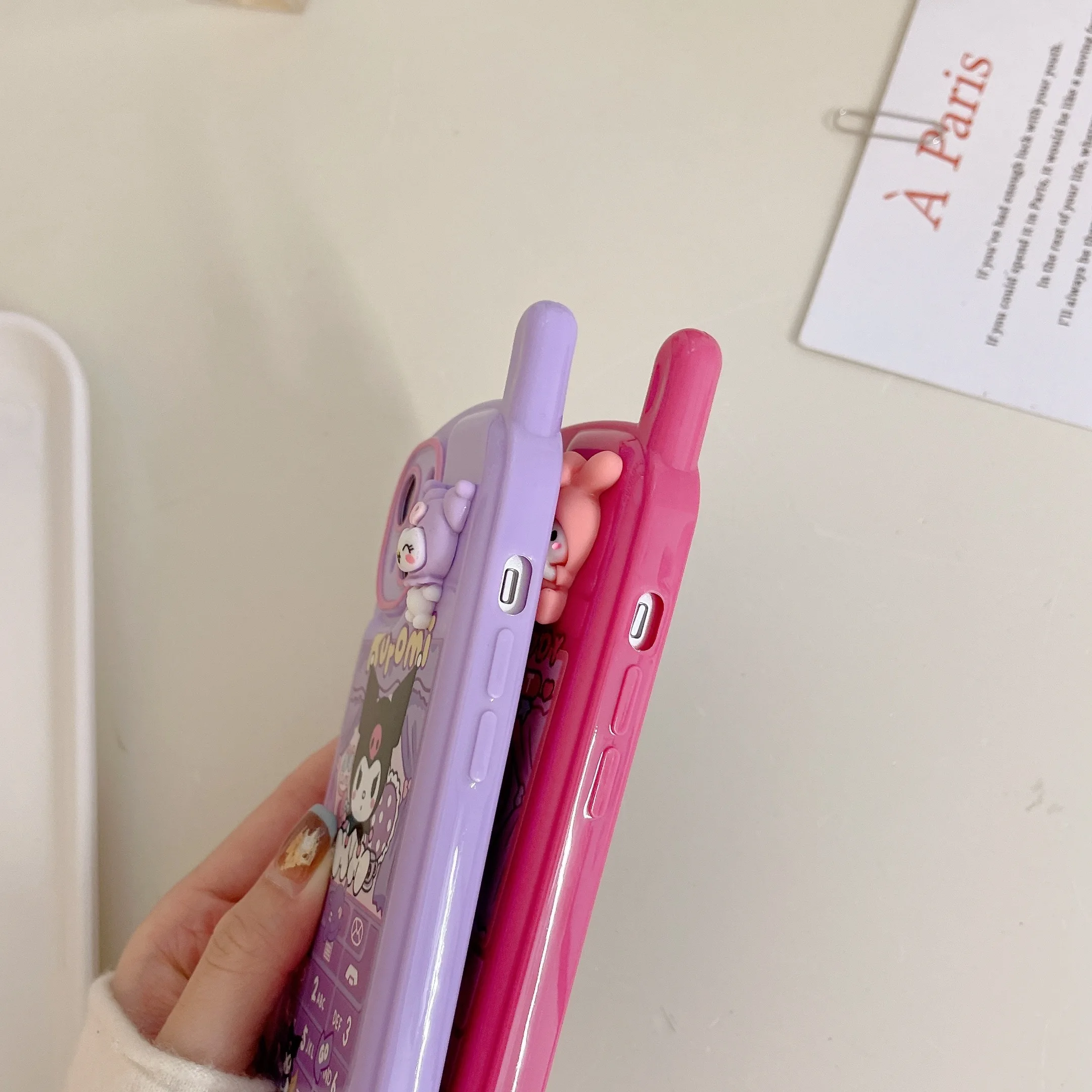 Sanrio Kawaii My Melody Kuromi Style iPhone 14 13 12 11 Pro X XR XS MAX Plus All Inclusive Women's Shockproof Phone Case