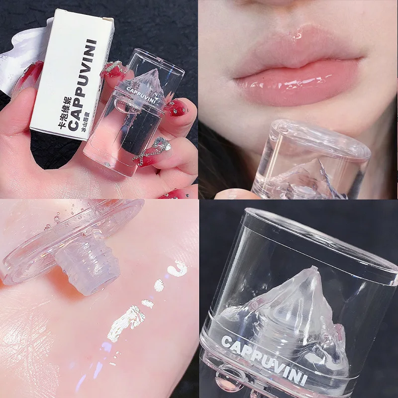 Ice Mountain Lip Gloss Crystal Jelly Lip Glaze Transparent Glass Lip Oil Moisturizing Waterproof Liquid Lipstick Lips Cosmetics