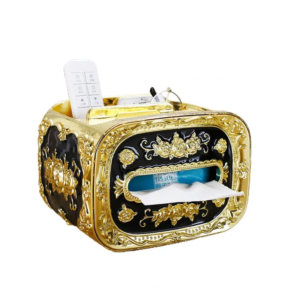 

Tissue Boxes Tissue Box European Style Anti-dust Plastic Embossed Design Napkin Box Home Decor Kitchen Storage Organization