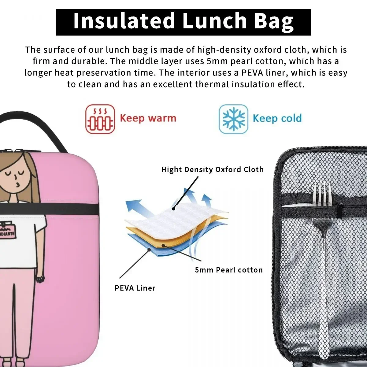 Забавная сумка-тоут для медсестры изолированная сумка обеда работы Enfermera En Apuros