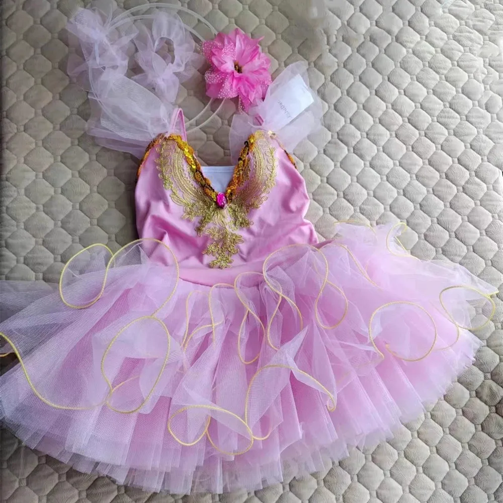 Розовые платья-пачки, одежда для девочек, Vestidos, танцевальное платье балерины для выступлений, балетные трико для девочек, летние балетные детские костюмы (art.: 3920d2c0df642) - 3920d2c0df642