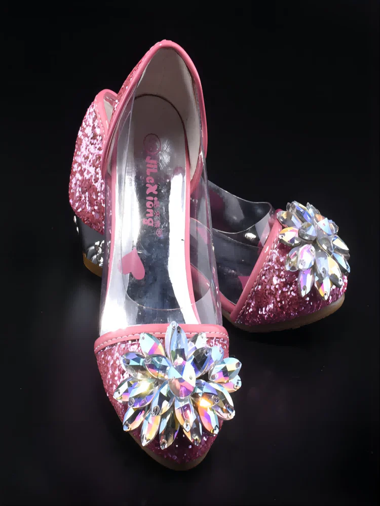 Бальные Сандалии Принцессы Для Девочек С Кристаллами И Яркими Стразами. Туфли