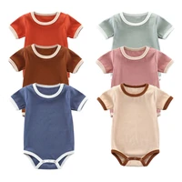 baby spring and summer romper baby bag fart clothes pit strip ribbed baby jumpsuit triangle romper newborn romper
