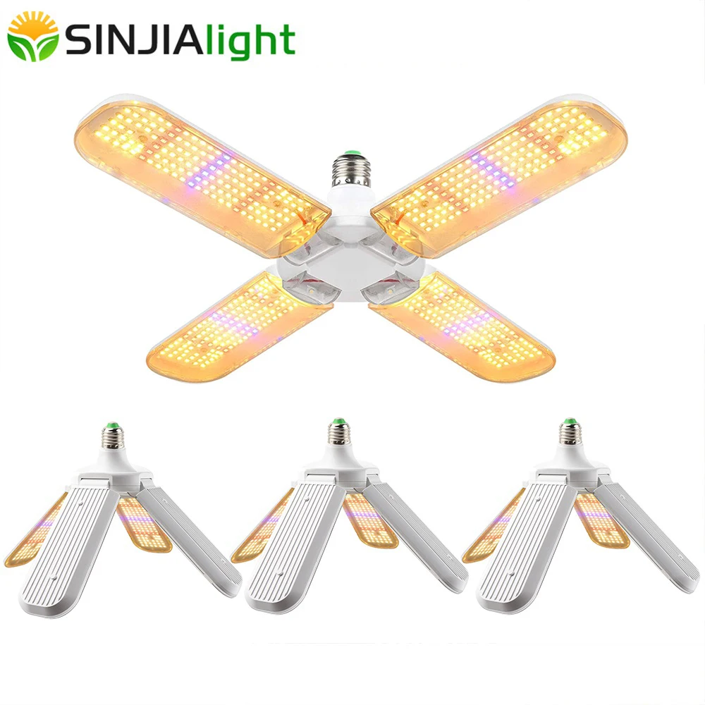 4pcs/lot LED Grow Lights 200W Plant Lamp Full Spectrum Phytolamp Foldable Growing Bulb for Flowers Seedlings Horticulture