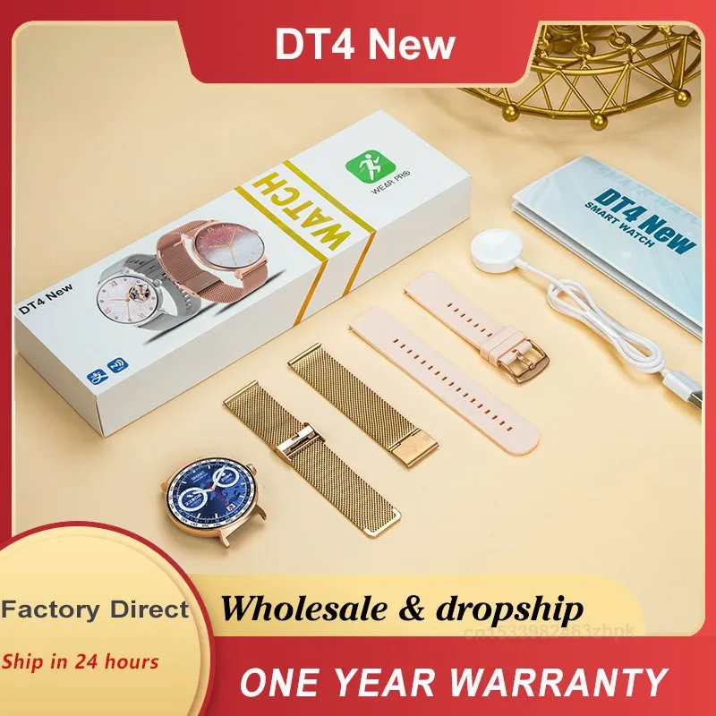 

DTNO.1 2023 DT4 New Women Smart Watch 1.45 BT Call Voice Assistant Blood Oxygen Waterproof Sport Girl Mother Gift Smartwatch