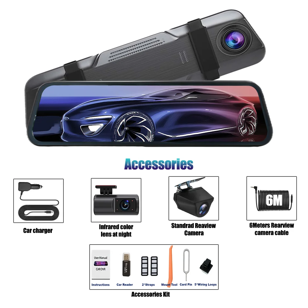 

Зеркало-видеорегистратор Aprilboy U31 с сенсорным экраном и камерой заднего вида видеорегистратор зеркало видеорегистратор зеркало 3 камеры