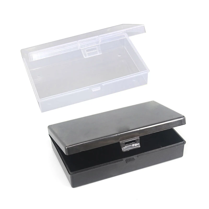 

1pc Transparent Plastic Storage Box Rectangle Organizer Box Desktop Container Snap Dustproof Durable Jewelry Storage Case