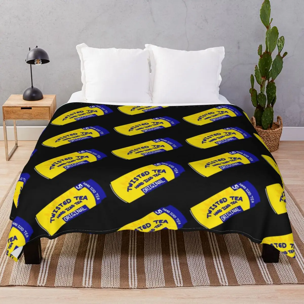 Twisted Tea Blanket Flannel Decoration Ultra-Soft Unisex Throw Blankets for Bedding Sofa Camp Cinema