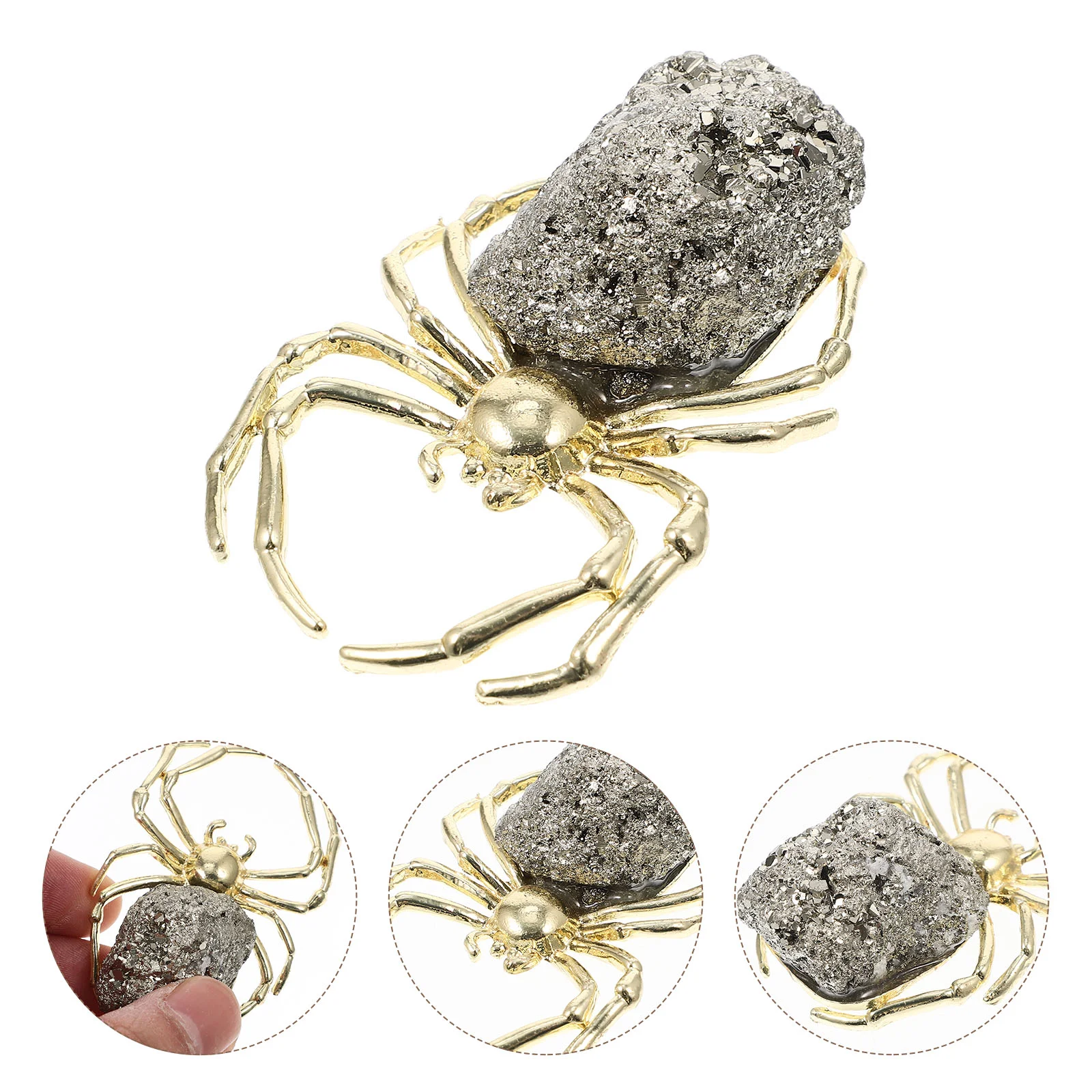 

Natural Crystal Cluster Mineral Spider Ornament Crystal Cluster Spider Adorns