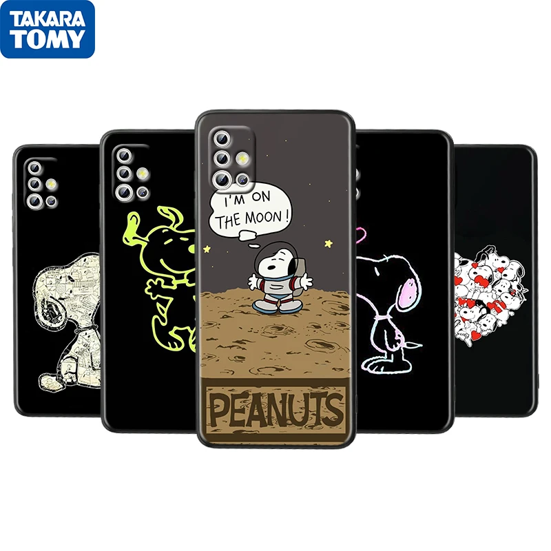

Peanuts Cute Snoopy For Samsung Galaxy A52S A72 A71 A52 A51 A12 A32 A21S 4G 5G Fundas Soft TPU Black Phone Case Capa Coque Cover