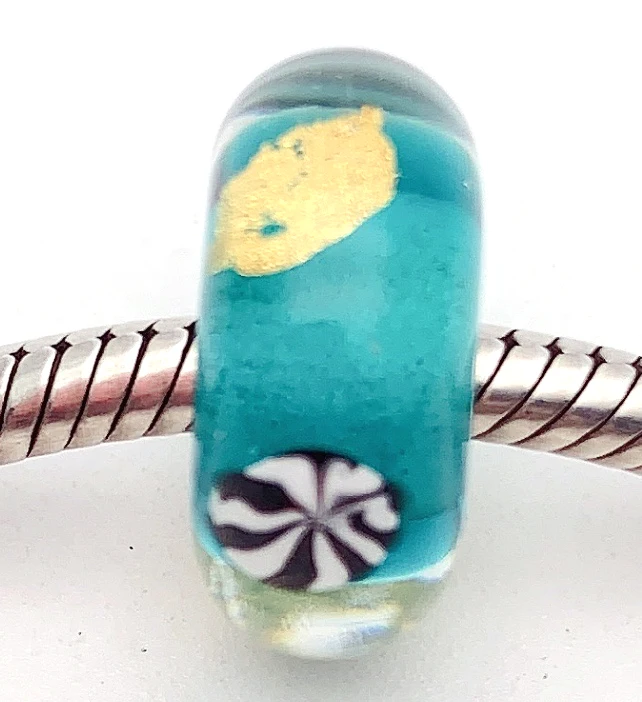 

JG63 100% S925 Sterling Silver Beads Murano GlassBeads Fit European Charms Bracelet DIY Jewelry LampWork Handmade