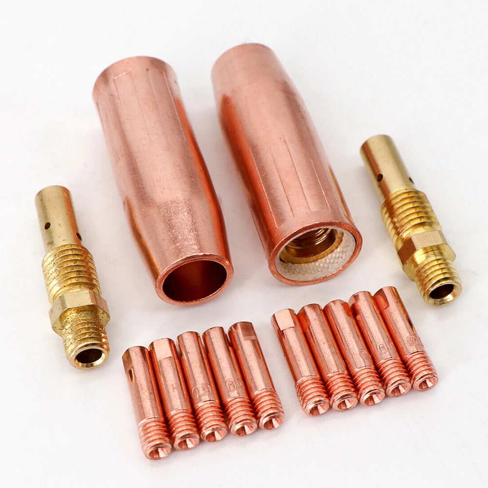 

14 Pcs MIG Welding Kit 0.035 Solder Iron Gas Diffuser M3 Torch Nozzle Accessories Anti-aging Contact Tip 0.035