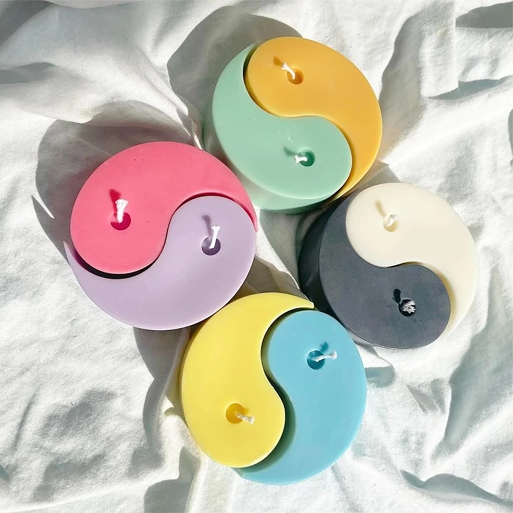 

Tai Chi Yin Yang Silicone Candle Mold Aromatic Candle Soap Mold Handmade Plaster Mold Soy Wax Candle Making Supplies Home Craft