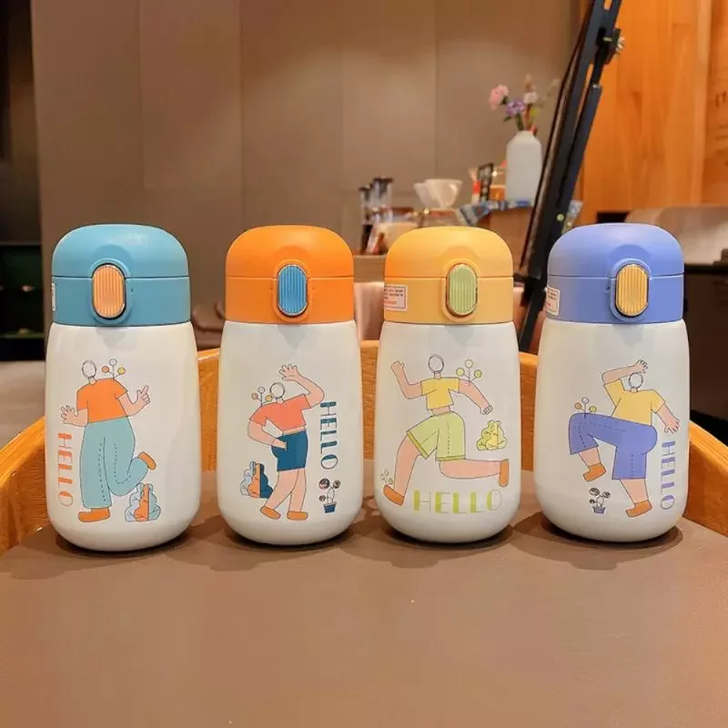 

Детская кружка для воды 320 мл креативные Мультяшные детские чашки для кормления с соломинкой герметичные бутылки для воды уличная портатив...